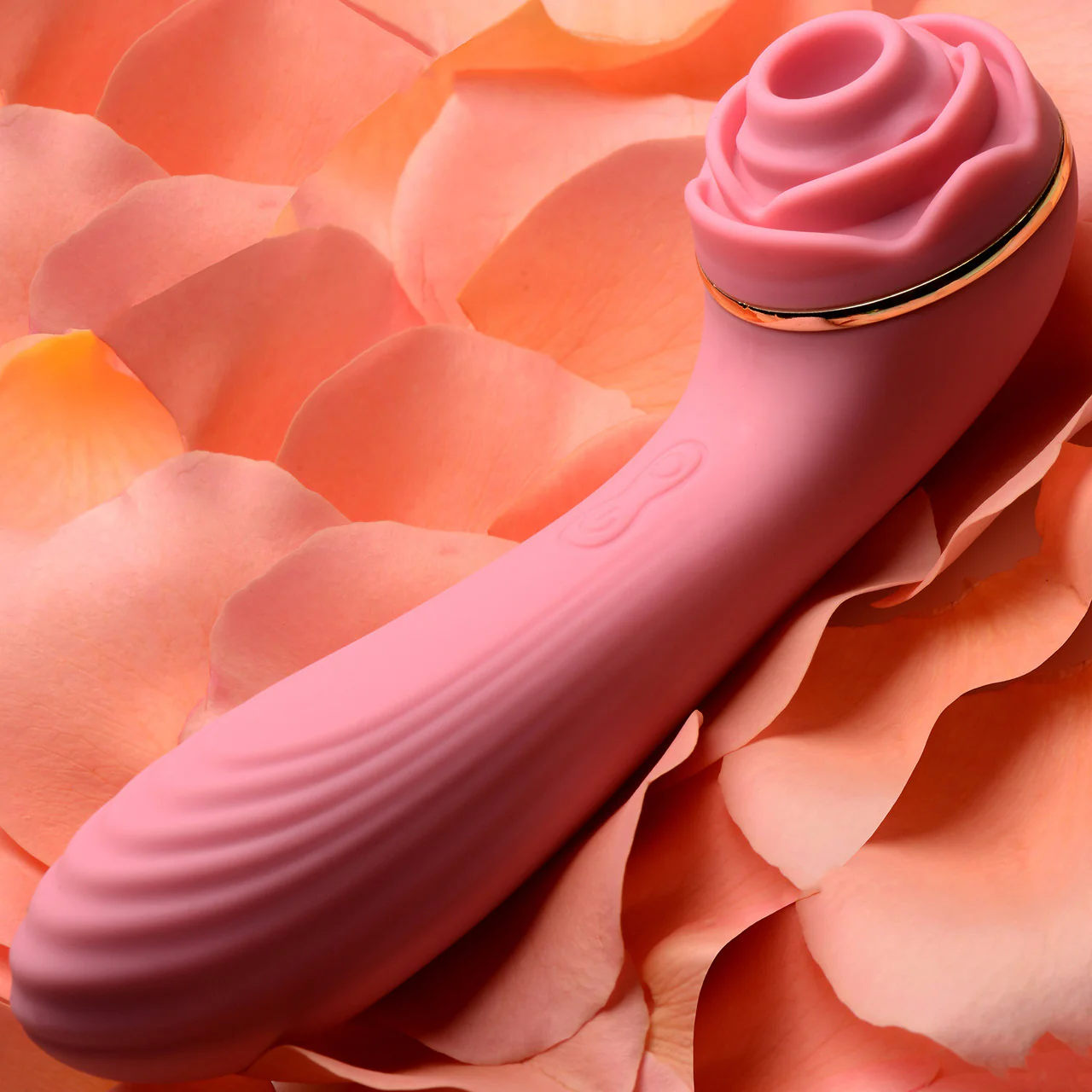 Bloomgasm Passion Petals 10X Air-Stim Silicone Rose Clitoral Stimulator With Insertable Vibrator - Pink - Image 15