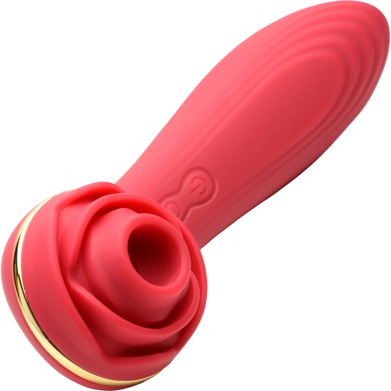 Bloomgasm Passion Petals 10X Air-Stim Silicone Rose Clitoral Stimulator With Insertable Vibrator - Red - Image 6