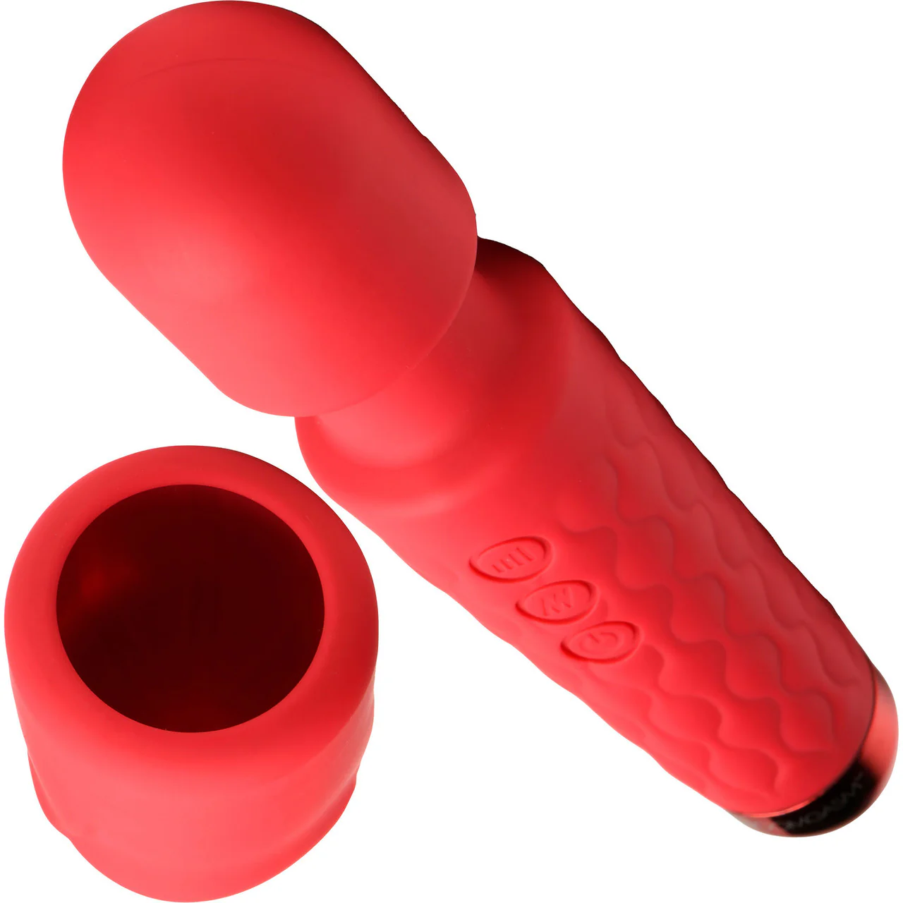Bloomgasm Pleasure Rose 10X Rechargeable Silicone Wand Vibrator With Rose Attachment - Red - Image 7
