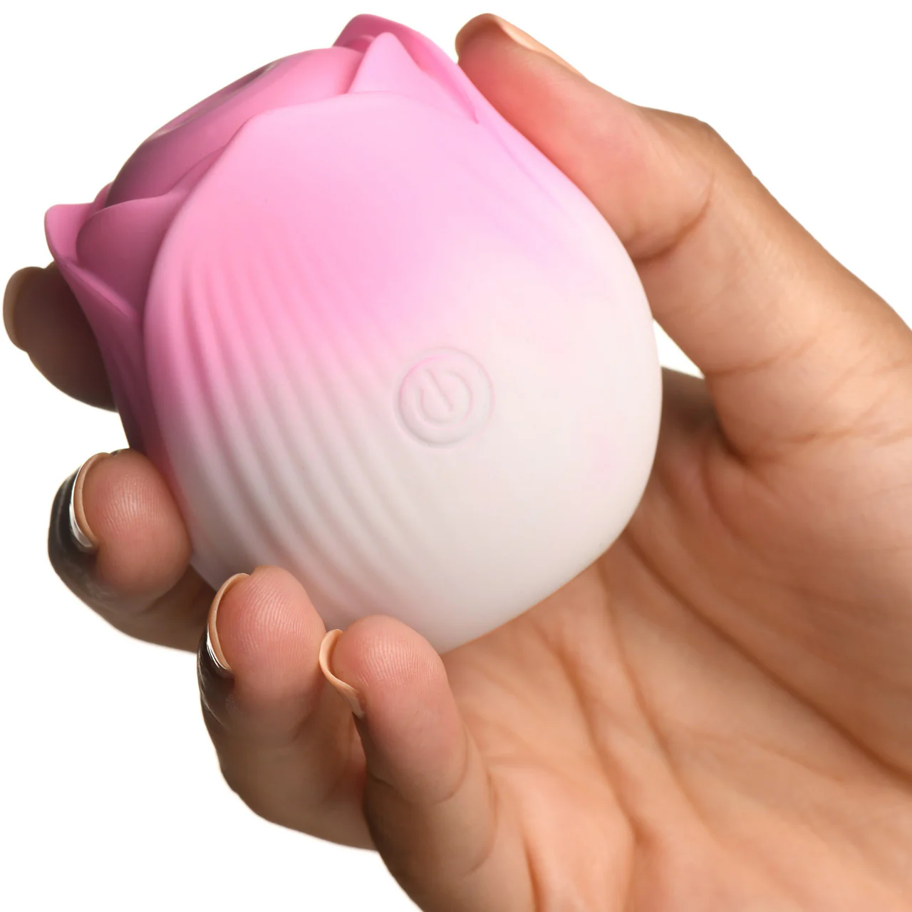 Bloomgasm Pulsing Petals Throbbing Rose Stimulator Rechargeable Clitoral Vibrator - Pink & White - Image 2