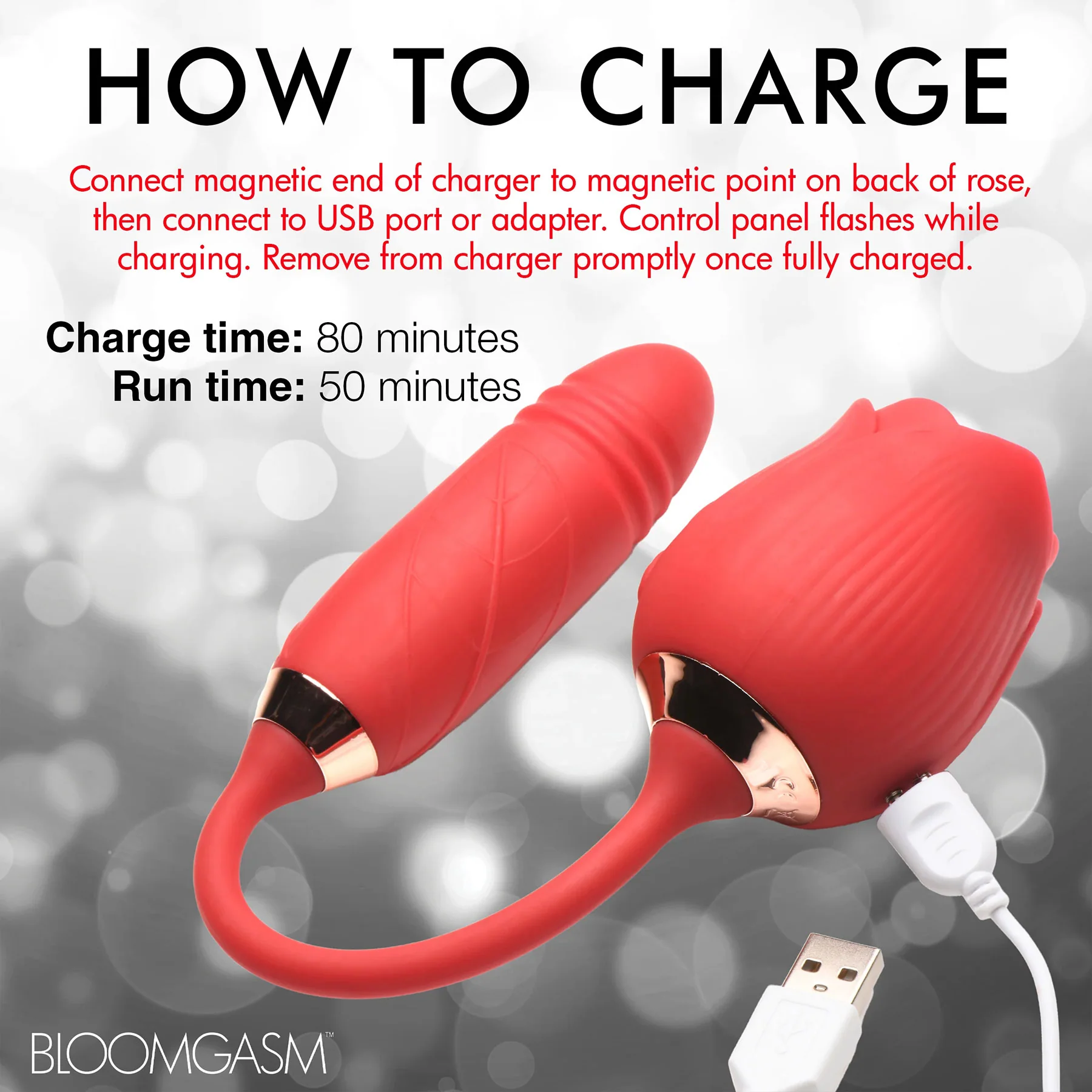 Bloomgasm Romping Rose 10X Silicone Suction Rose & Thrusting Vibrator - Image 13