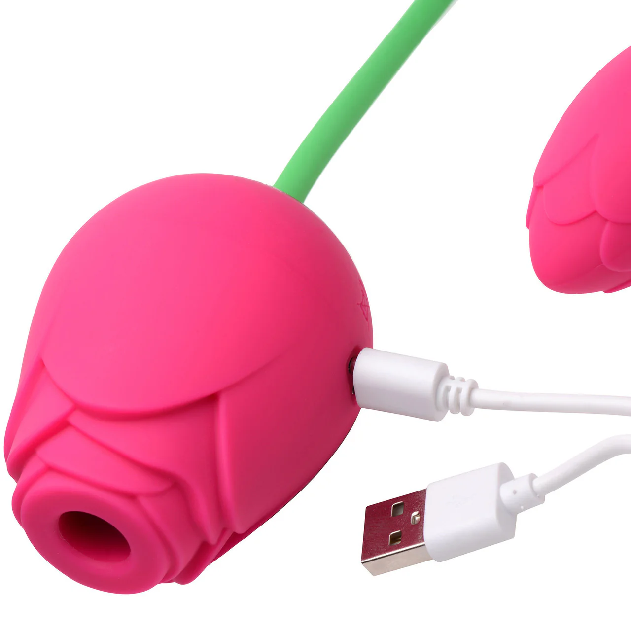 Bloomgasm Rose Duet 15X Silicone Rechargeable Clitoral Pressure Wave Stimulator With Vibration - Image 5