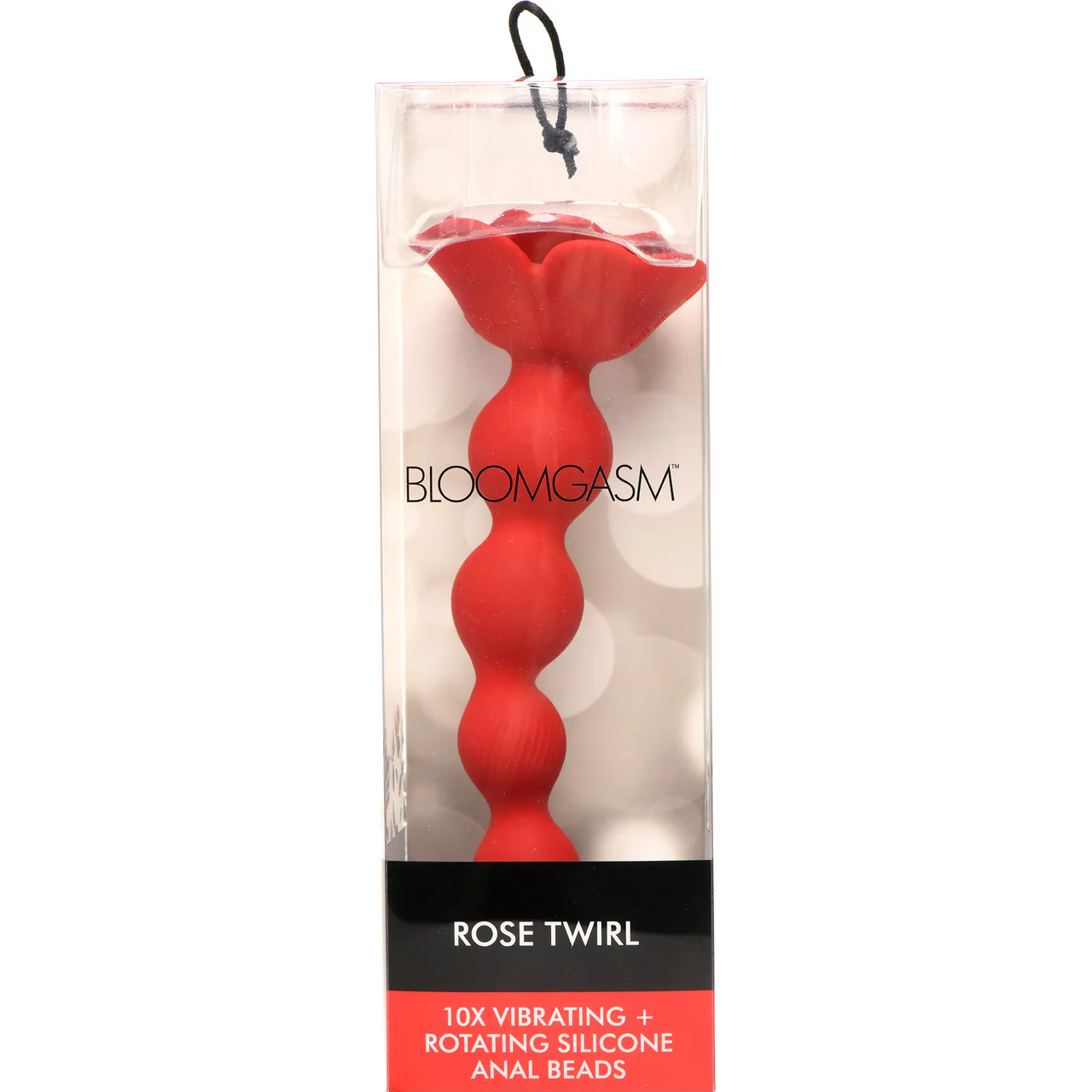 Bloomgasm Rose Twirl 10X Vibrating & Rotating Rechargeable Silicone Anal Beads - Red - Image 19