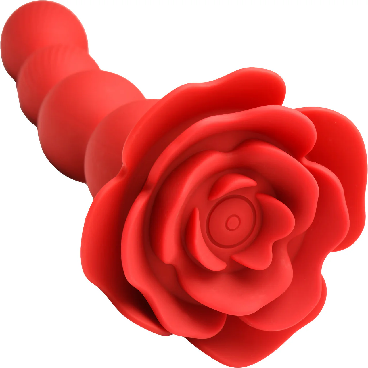 Bloomgasm Rose Twirl 10X Vibrating & Rotating Rechargeable Silicone Anal Beads - Red - Image 2