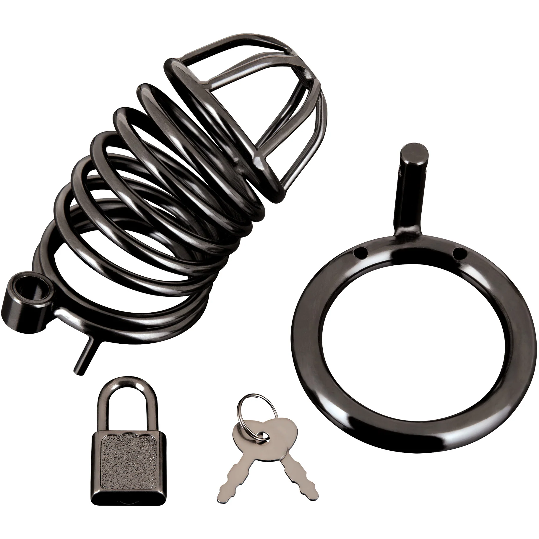 Blueline Deluxe Chastity Cock Cage With Padlock - Image 2