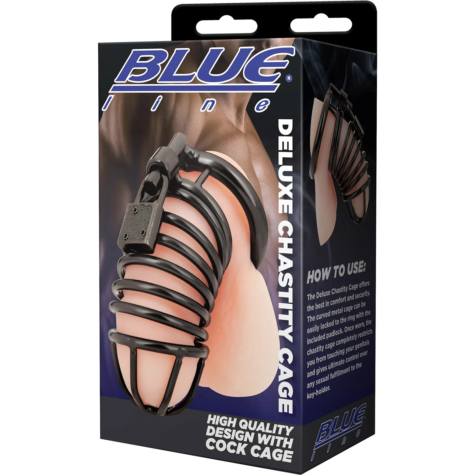 Blueline Deluxe Chastity Cock Cage With Padlock - Image 4