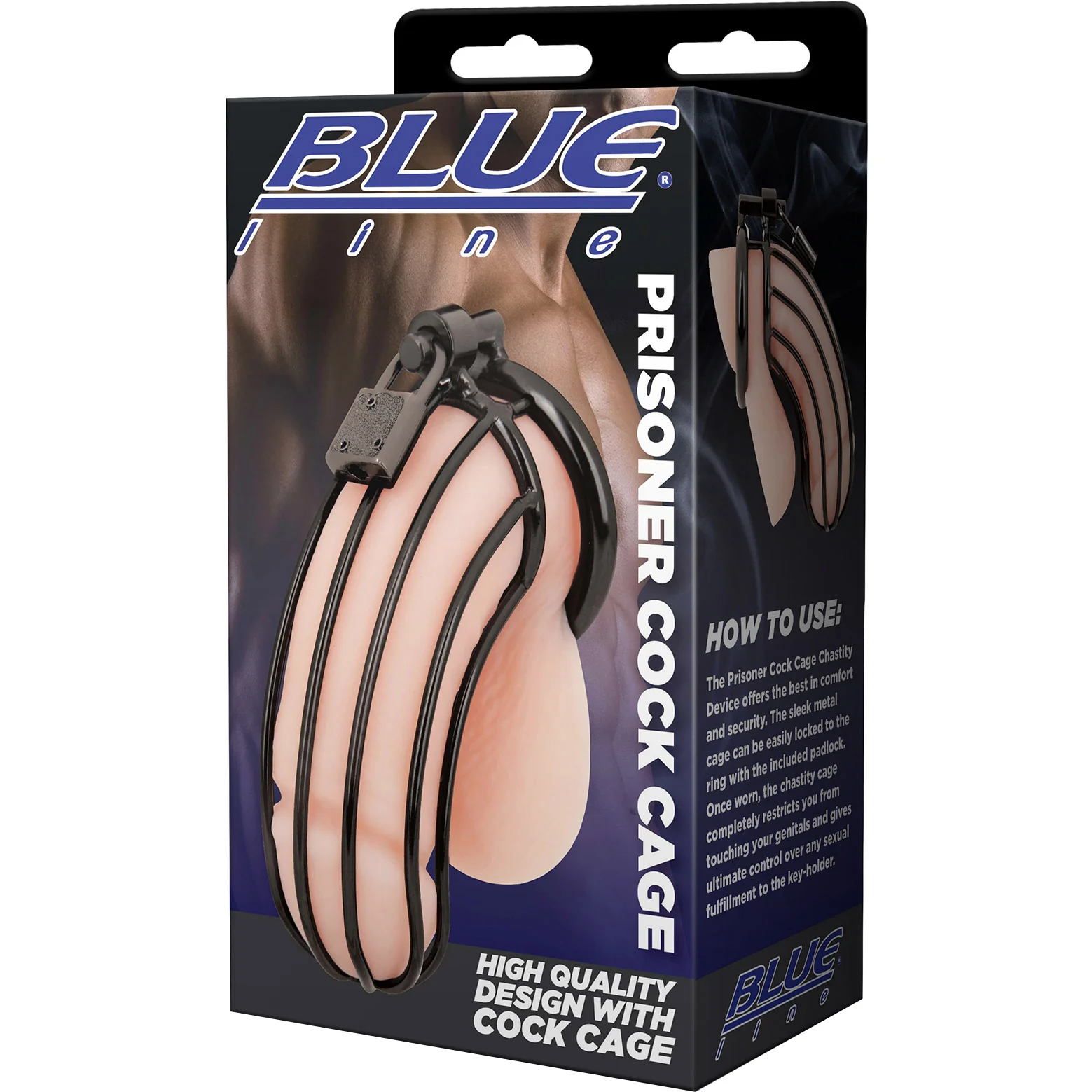 Blueline Prisoner Cock Cage With Padlock - Image 4