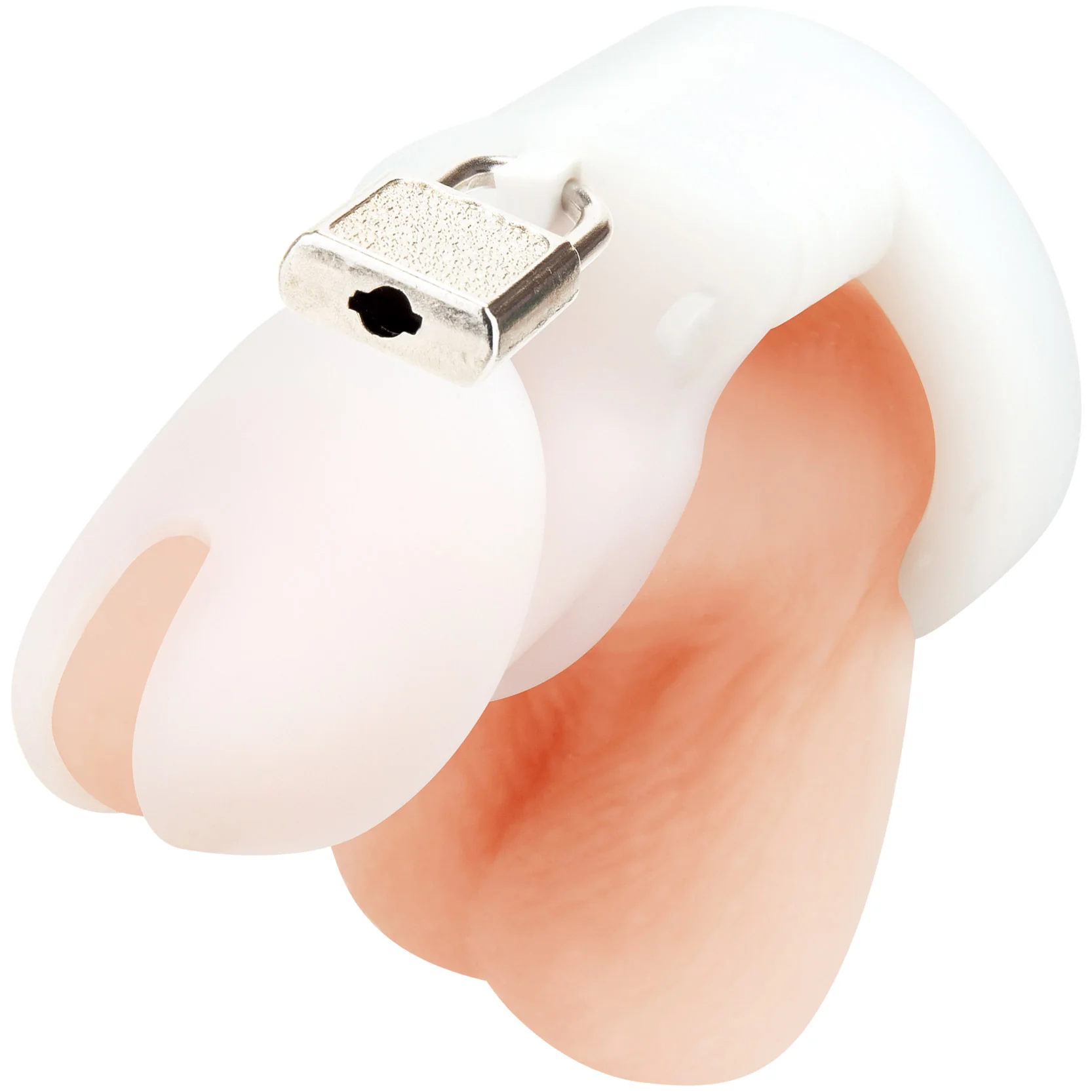Blueline Silicone Chastity Cock Cage With Padlock - Image 7