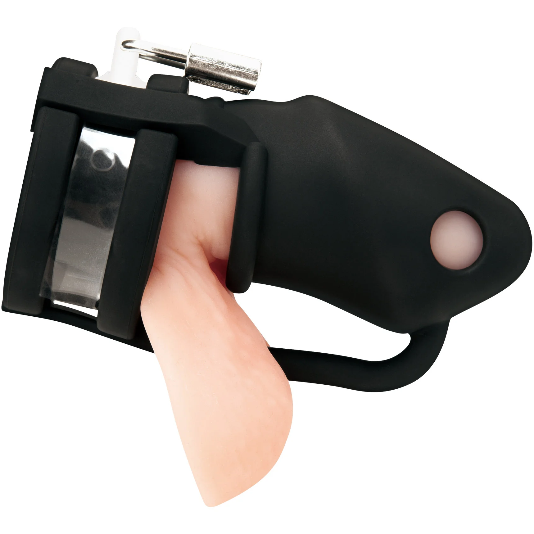 Blueline Silicone Mini 2" Cock Cage With Ball Divider With Padlock - Image 2