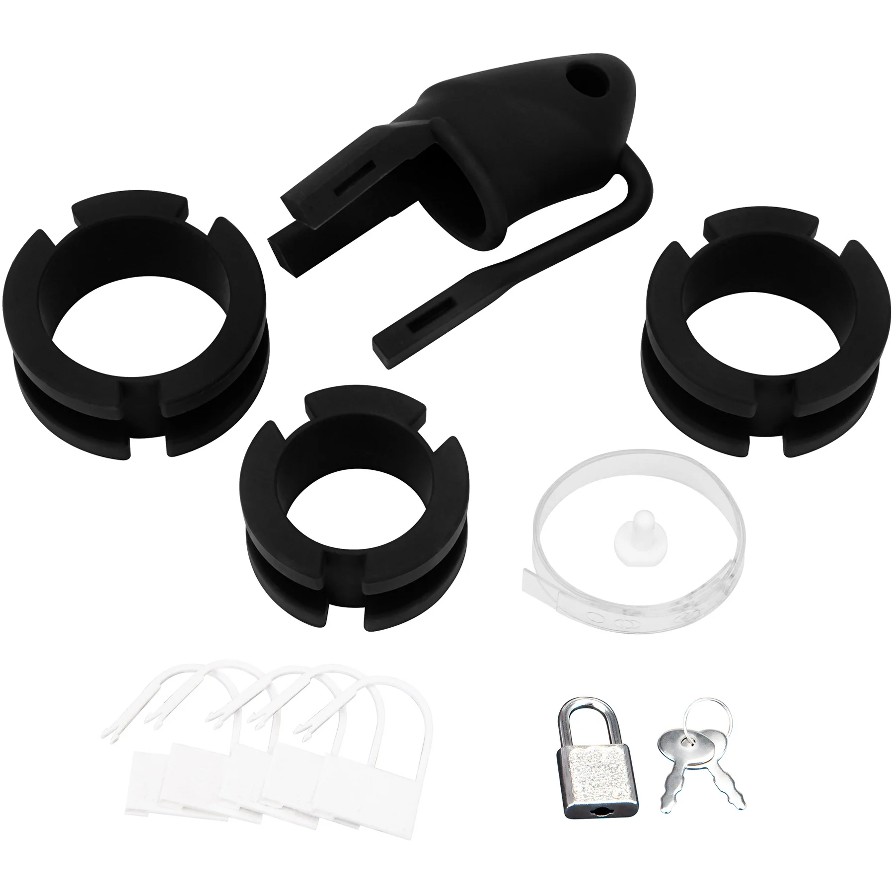 Blueline Silicone Mini 2" Cock Cage With Ball Divider With Padlock - Image 4