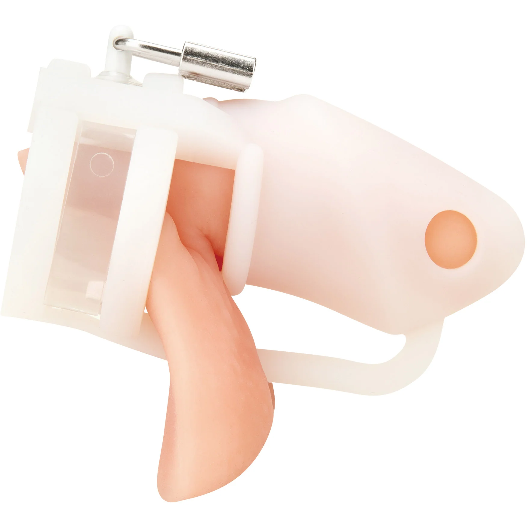 Blueline Silicone Mini 2" Cock Cage With Ball Divider With Padlock - Image 6