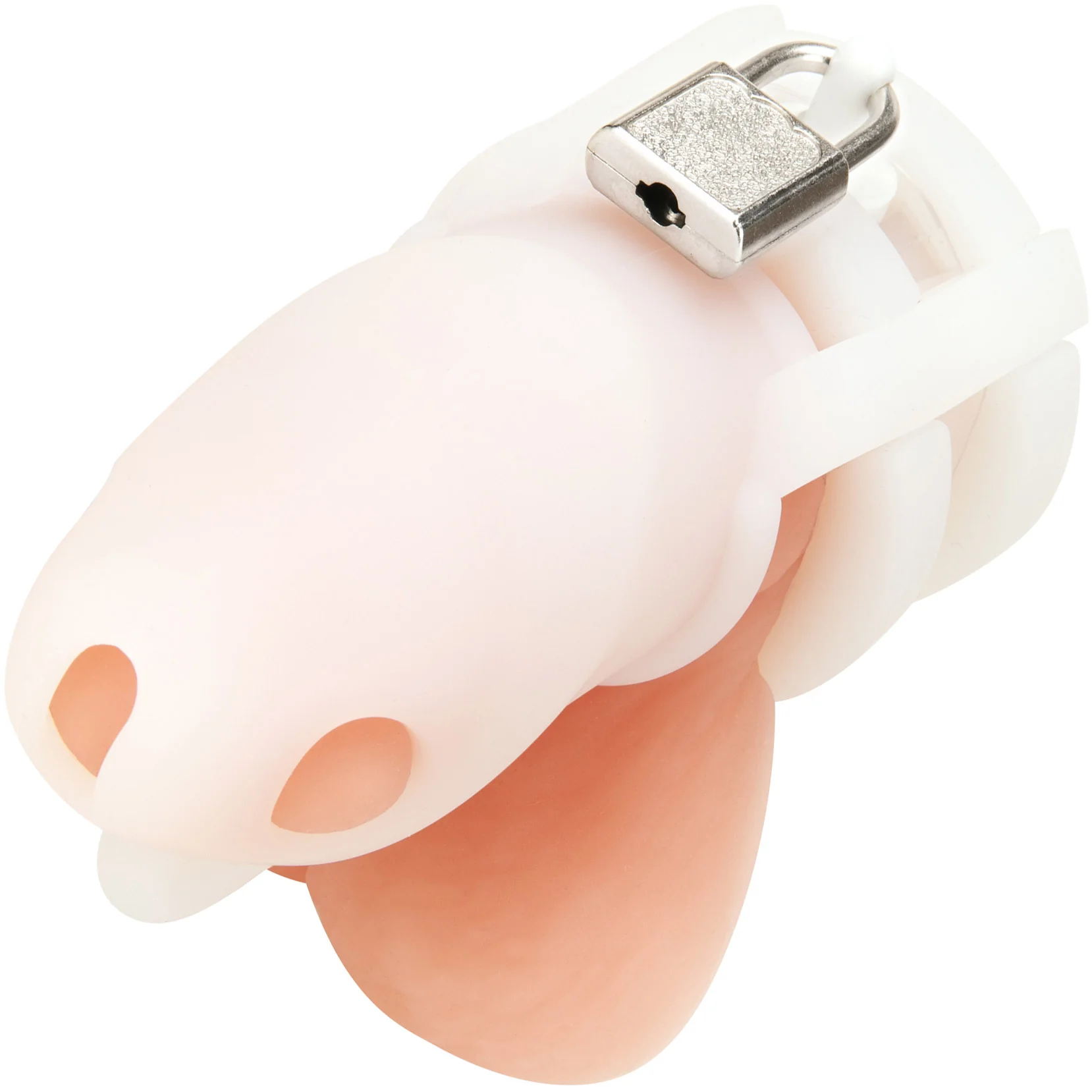 Blueline Silicone Mini 2" Cock Cage With Ball Divider With Padlock - Image 7
