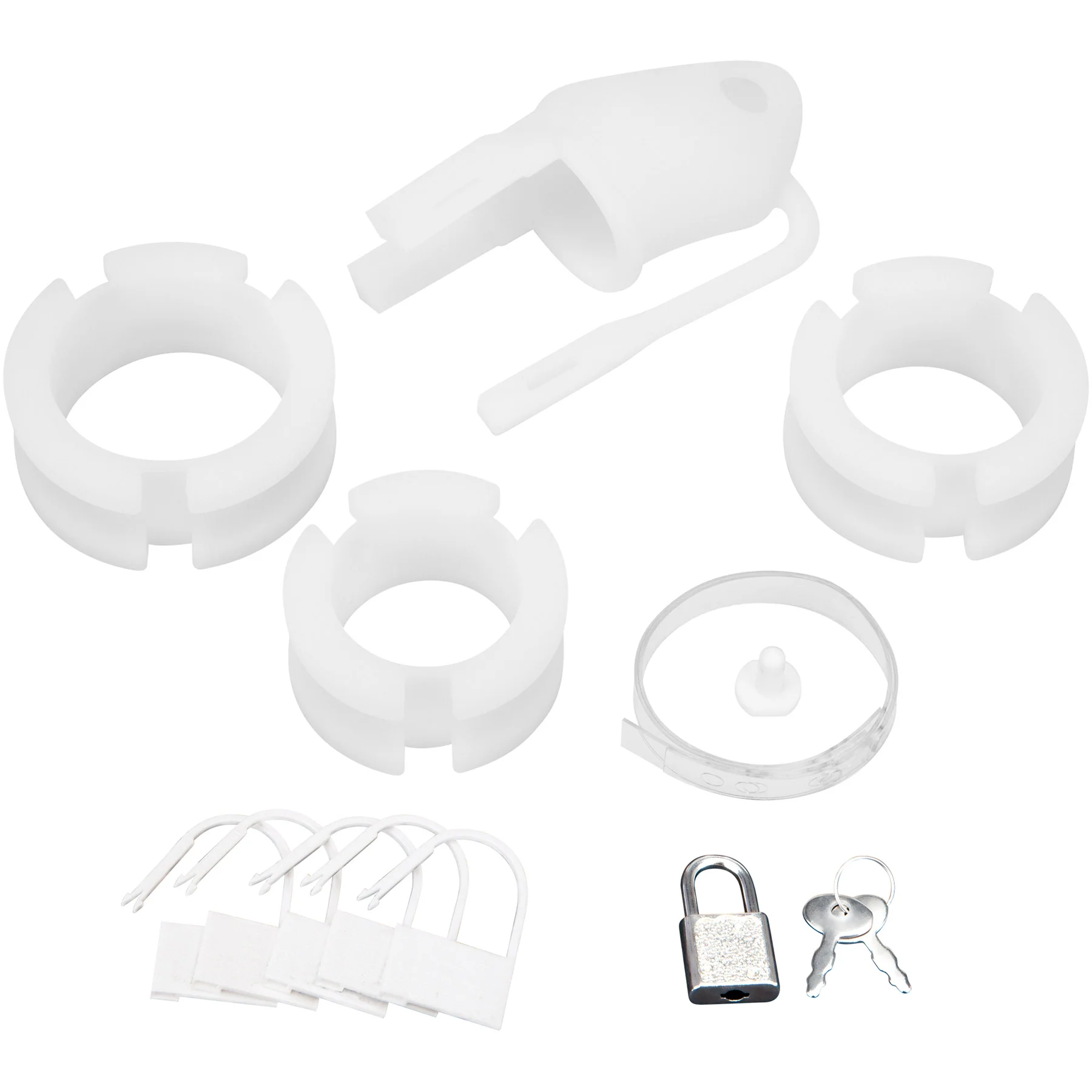 Blueline Silicone Mini 2" Cock Cage With Ball Divider With Padlock - Image 8