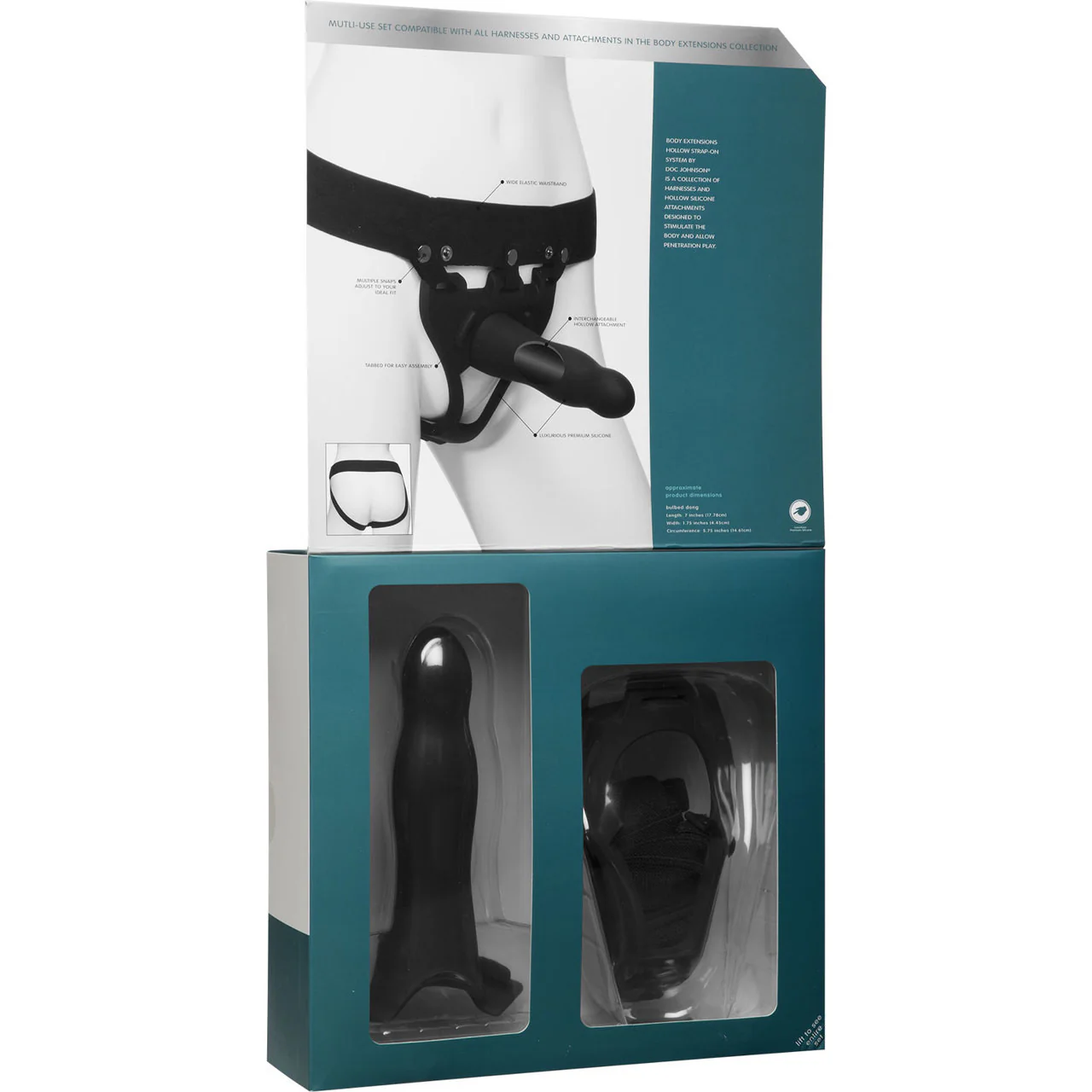 Body Extensions BE Daring 7" Hollow Silicone Strap-On System by Doc Johnson - Image 7