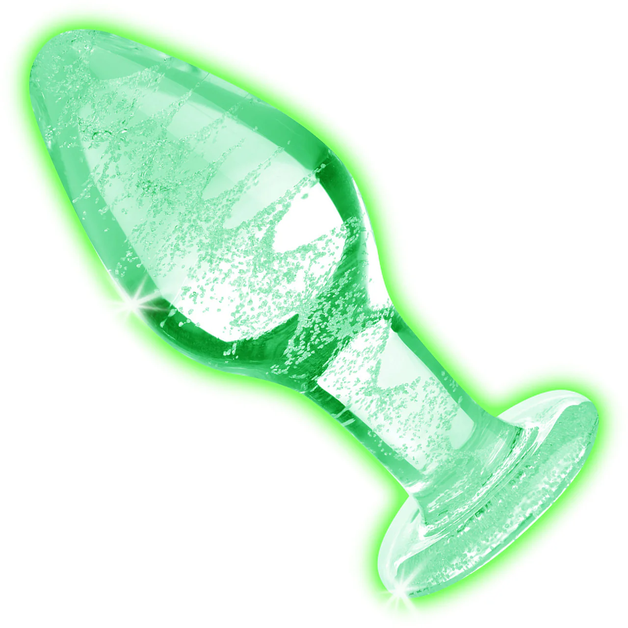 Booty Sparks Glow-In-The-Dark Glass Anal Plug - Large - Image 2