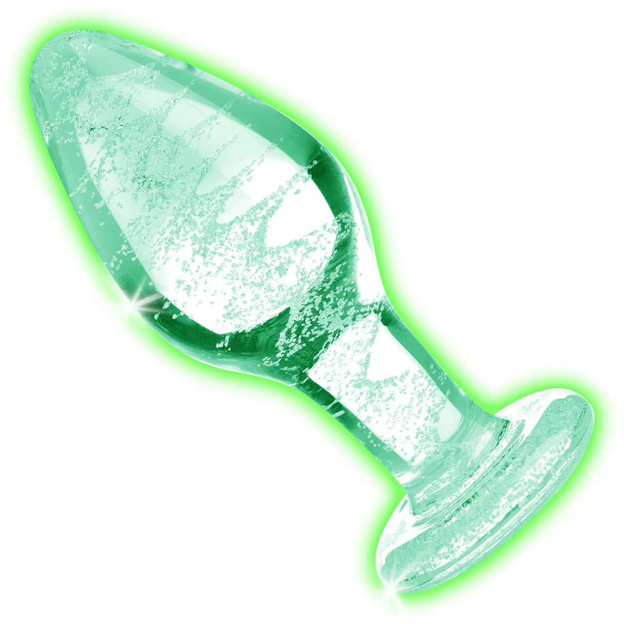 Booty Sparks Glow-In-The-Dark Glass Anal Plug - Medium - Image 2