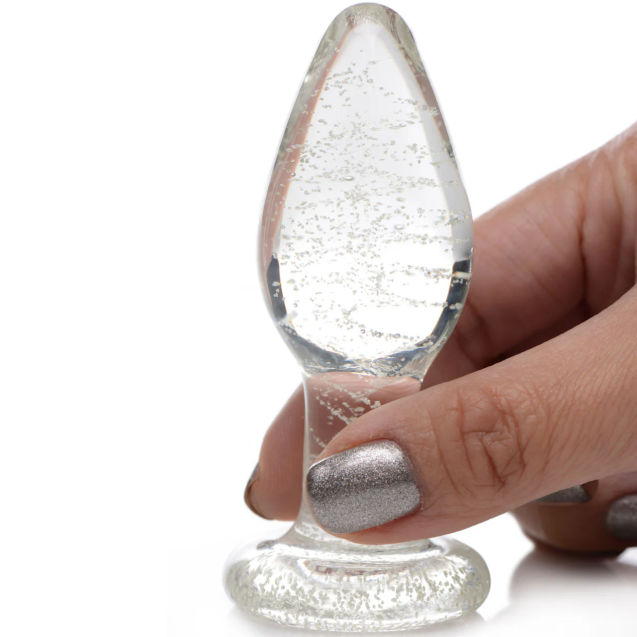 Booty Sparks Glow-In-The-Dark Glass Anal Plug - Medium - Image 4