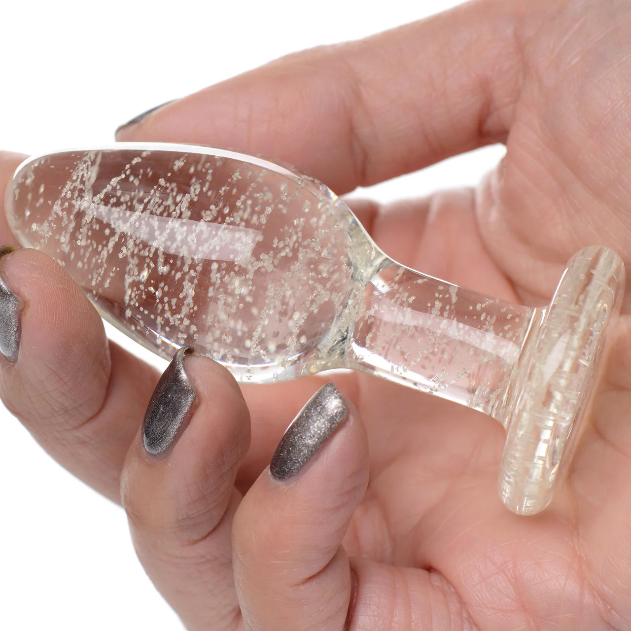 Booty Sparks Glow-In-The-Dark Glass Anal Plug - Small - Image 4