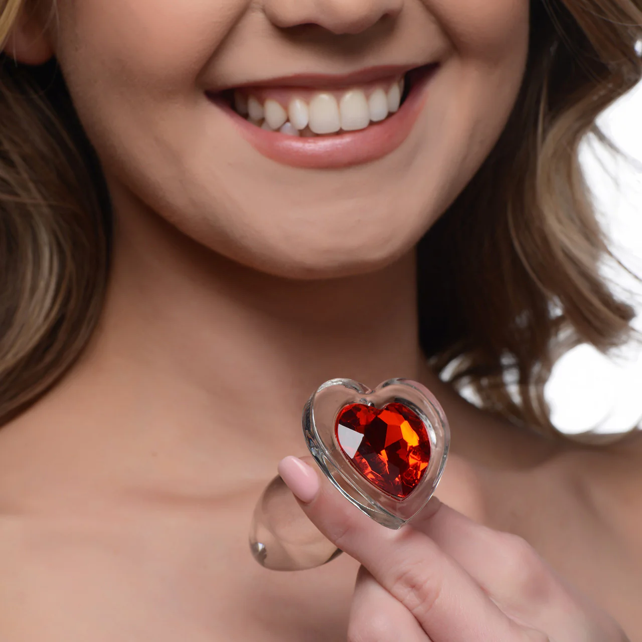Booty Sparks Heart Gem Glass Anal Plug - Small - Image 5