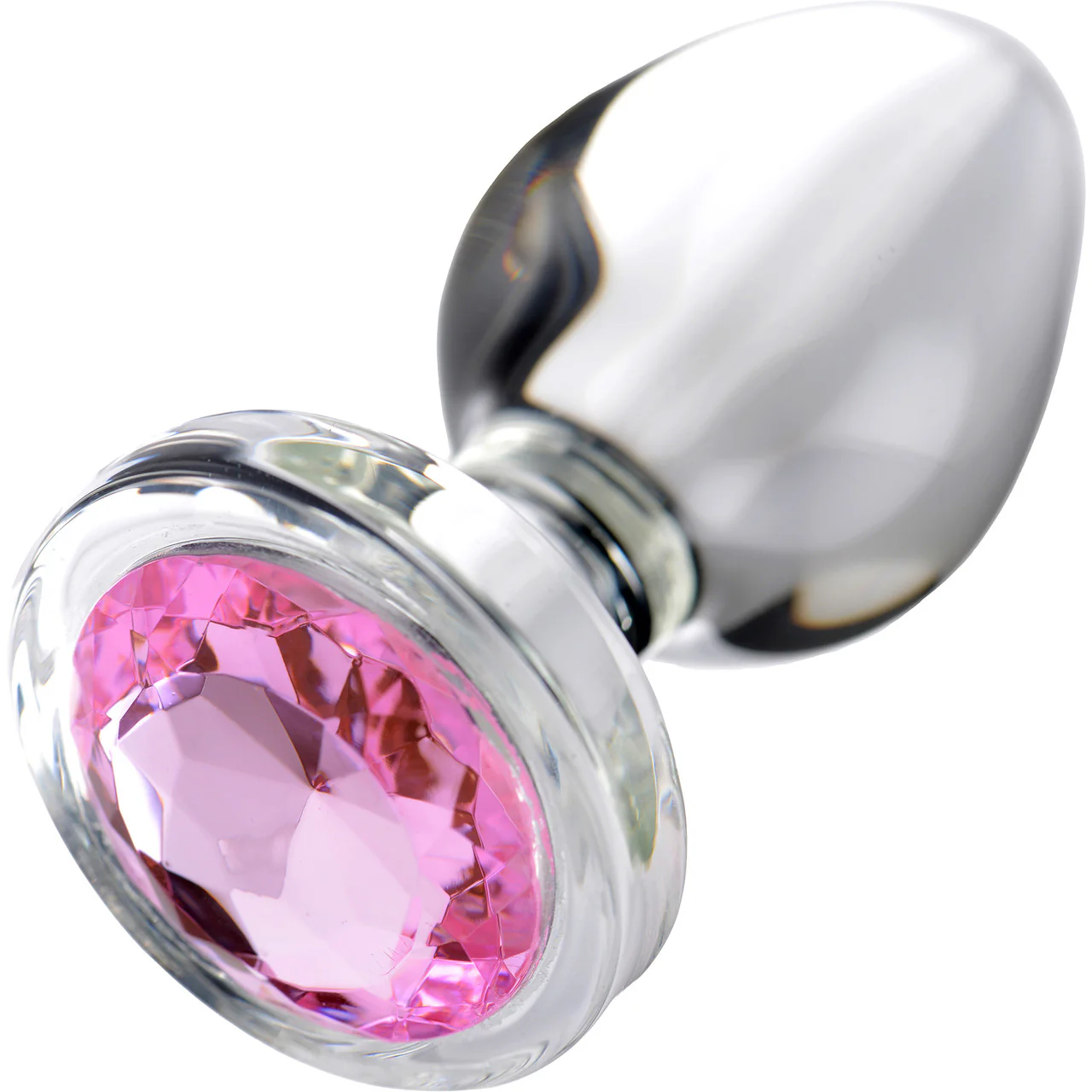 Booty Sparks Pink Gem Glass Anal Plug - Large - Image 4