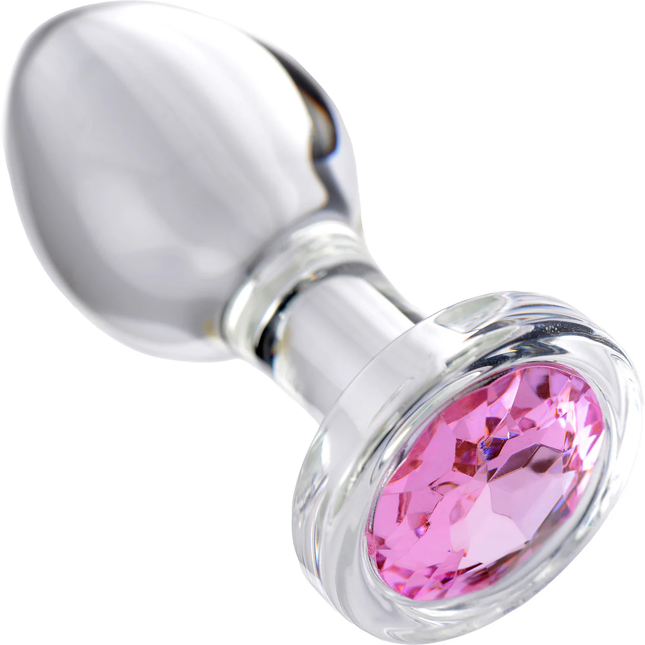 Booty Sparks Pink Gem Glass Anal Plug - Medium - Image 2