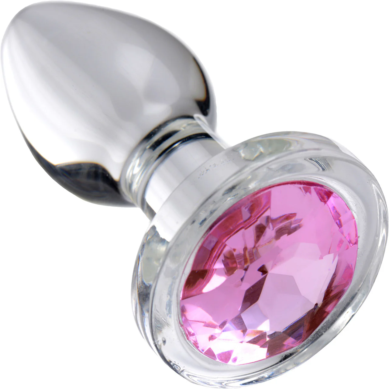 Booty Sparks Pink Gem Glass Anal Plug - Small - Image 2