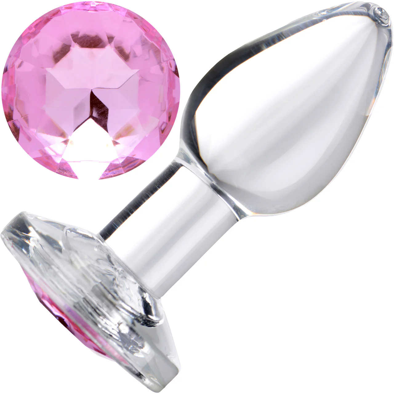 Booty Sparks Pink Gem Glass Anal Plug - Small - Image 3