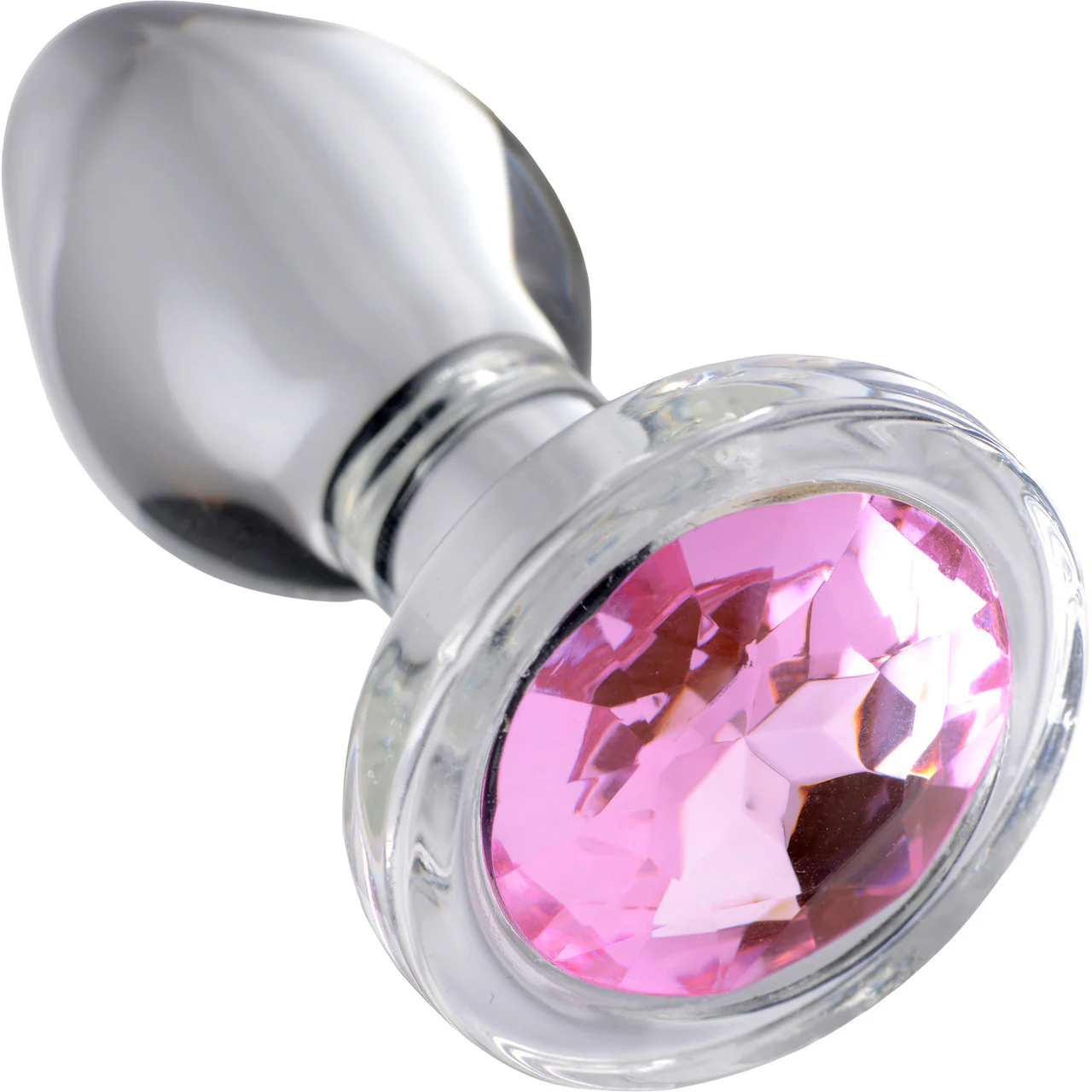 Booty Sparks Pink Gem Glass Anal Plug - Small - Image 4
