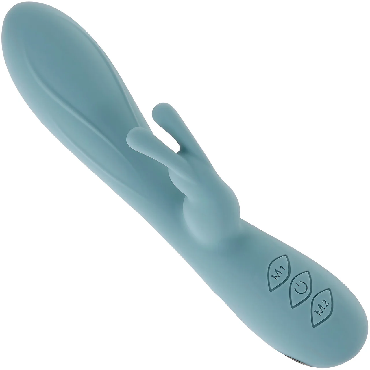 Boss Bunny Rechargeable Waterproof Silicone Rabbit Vibrator By Evolved Novelties - Blue - Image 3