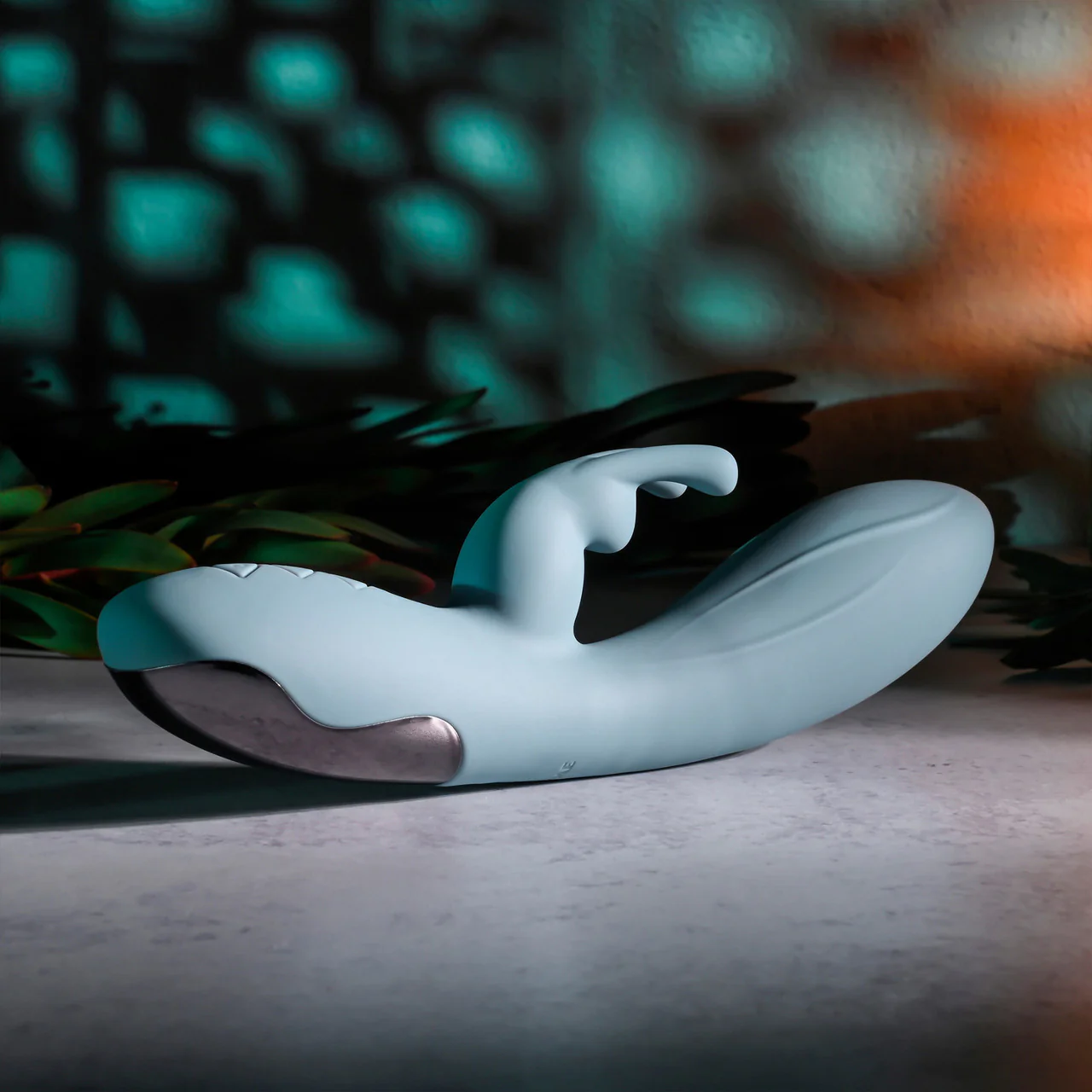 Boss Bunny Rechargeable Waterproof Silicone Rabbit Vibrator By Evolved Novelties - Blue - Image 4