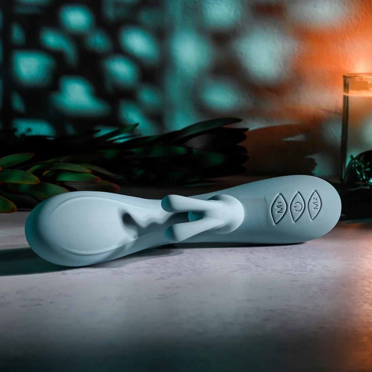 Boss Bunny Rechargeable Waterproof Silicone Rabbit Vibrator By Evolved Novelties - Blue - Image 6