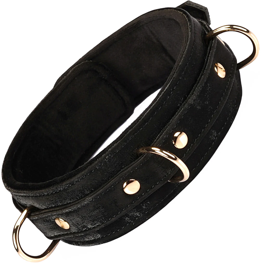 Boudoir Amor Black Collar With Gold Chain Leash By Liebe Seele - Image 3