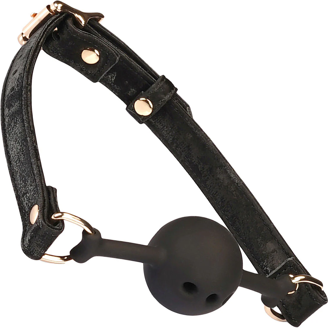 Boudoir Amor Black Silicone Ball Gag With Vegan Leather Straps By Liebe Seele - Image 2