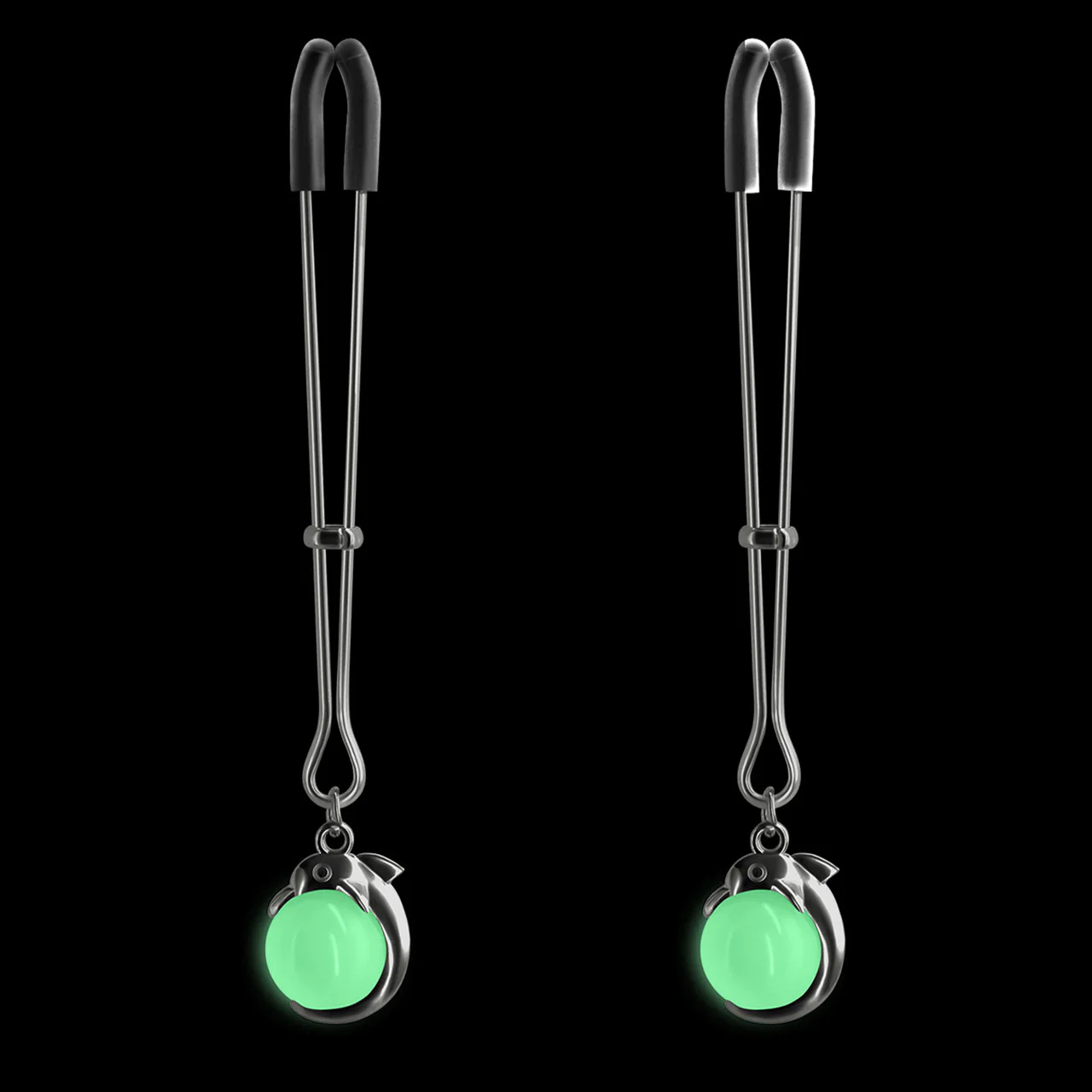 Bound Adjustable G1 Glow In The Dark Nipple Clamps by NS Novelties - Gunmetal - Image 2