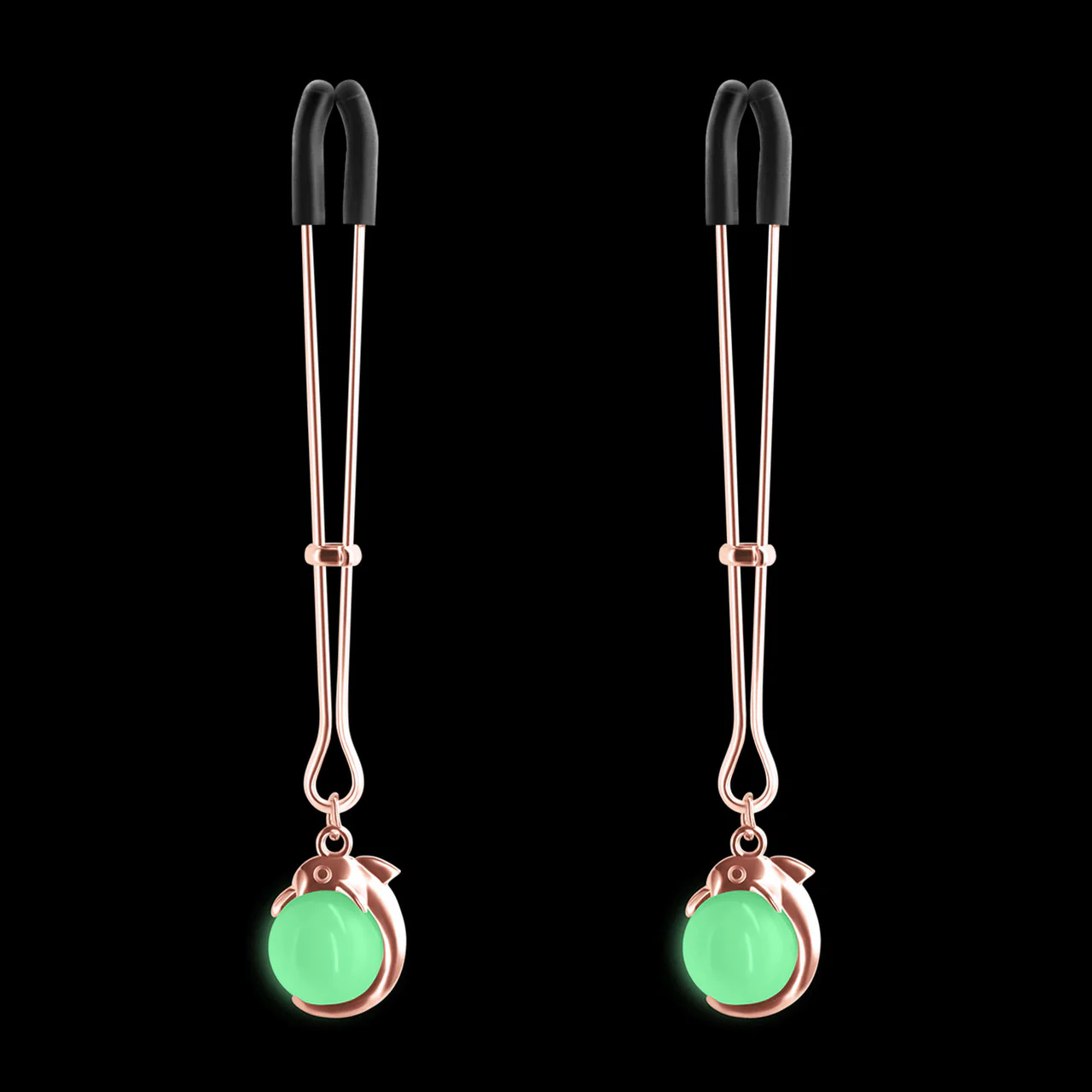 Bound Adjustable G1 Glow In The Dark Nipple Clamps by NS Novelties - Rose Gold - Image 2