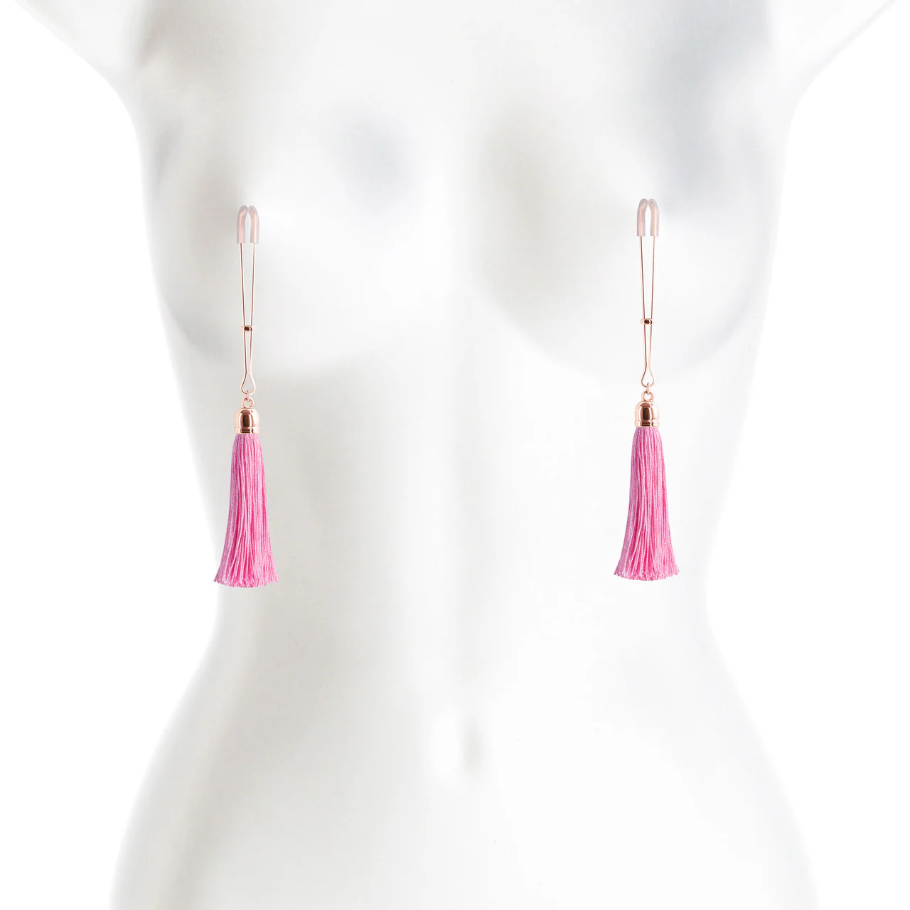 Bound Adjustable T1 Tassel Nipple Clamps by NS Novelties - Rose Gold & Pink - Image 2