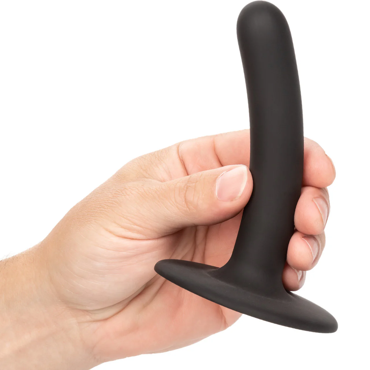 Boundless 4.5" Slim Silicone Suction Cup Dildo By CalExotics - Black - Image 6