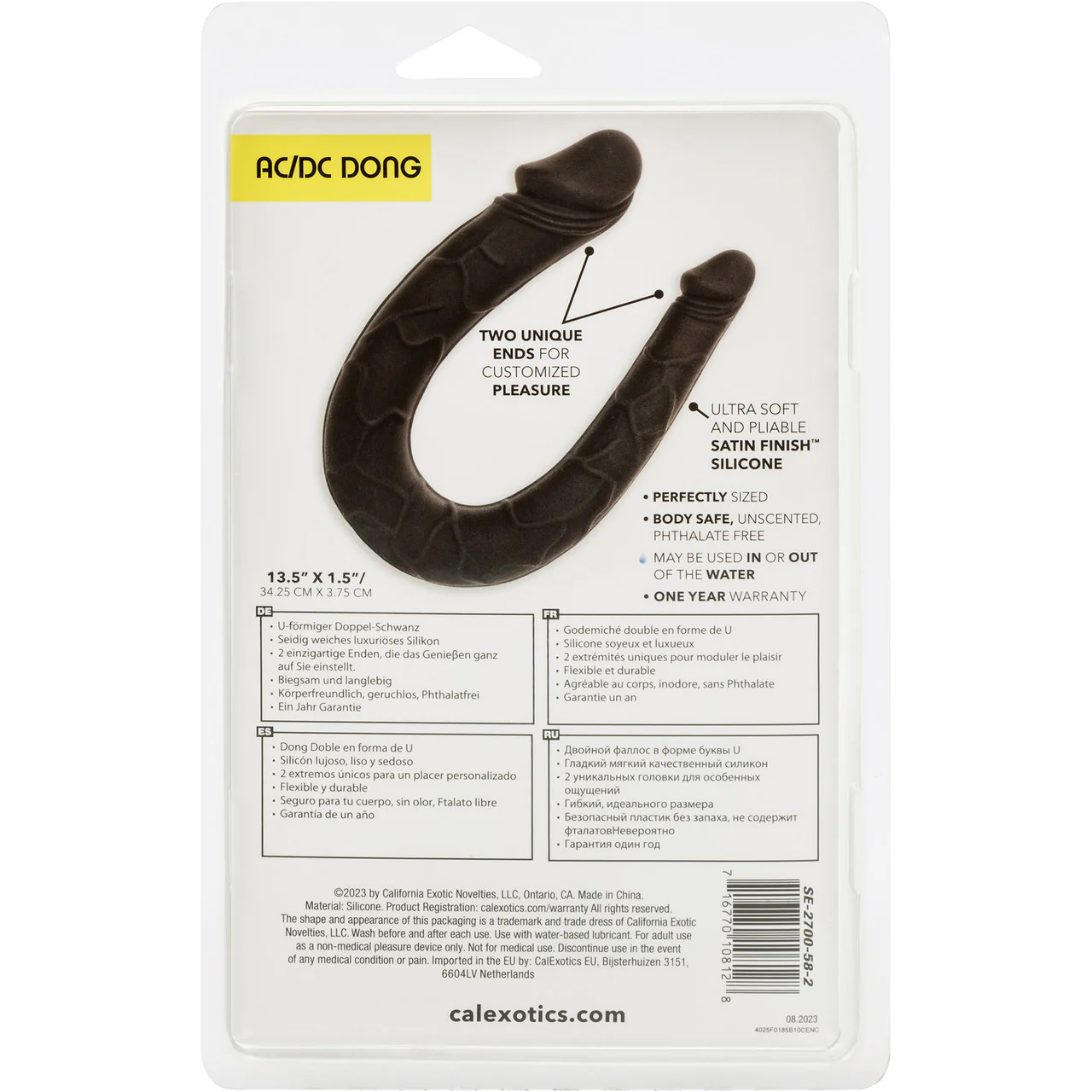 Boundless AC/DC Dong Silicone Double Dildo By CalExotics - Black - Image 9