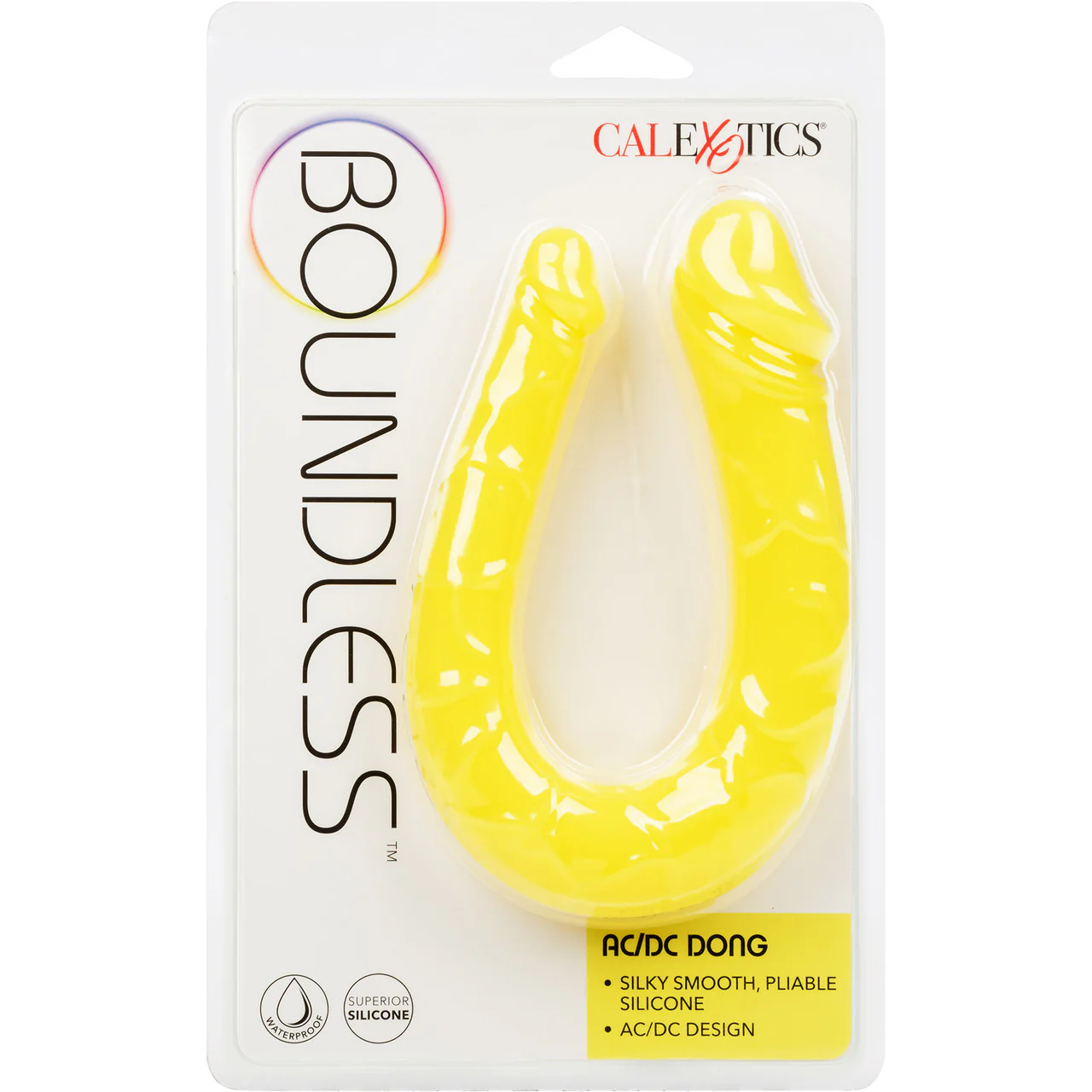 Boundless AC/DC Dong Silicone Double Dildo By CalExotics - Yellow - Image 10