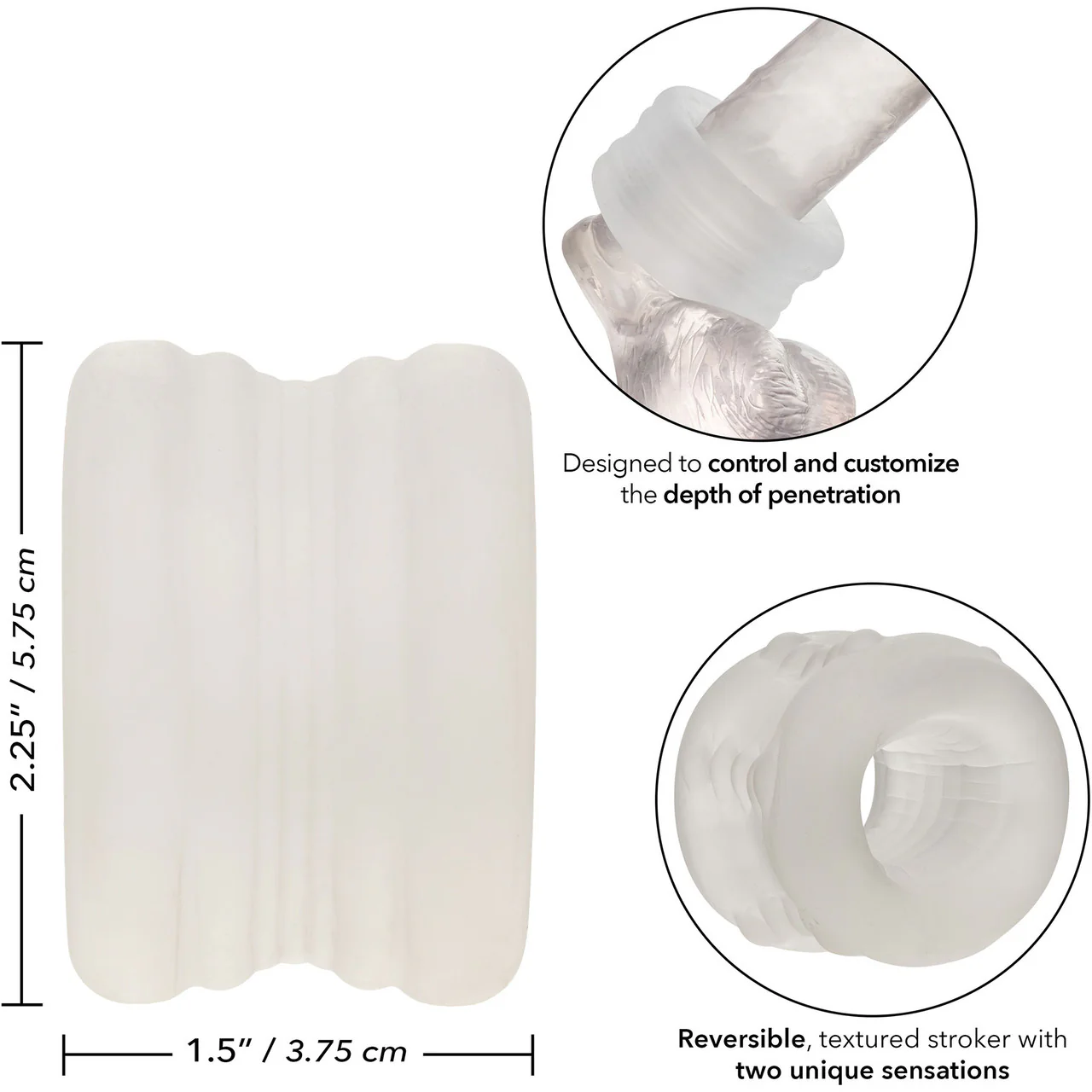 Boundless Bumper-Stroker Ring Reversible Penis Masturbator By CalExotics - Image 8