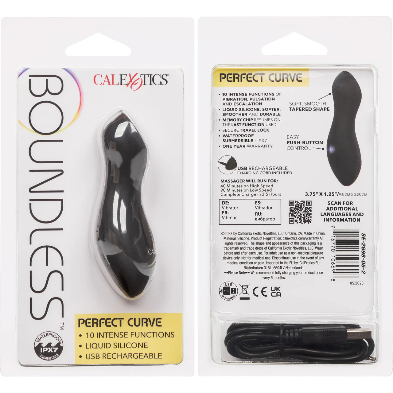 Boundless Perfect Curve Rechargeable Waterproof Silicone Vibrator By CalExotics - Image 10