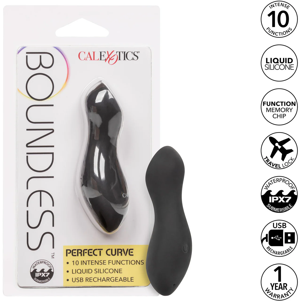 Boundless Perfect Curve Rechargeable Waterproof Silicone Vibrator By CalExotics - Image 11