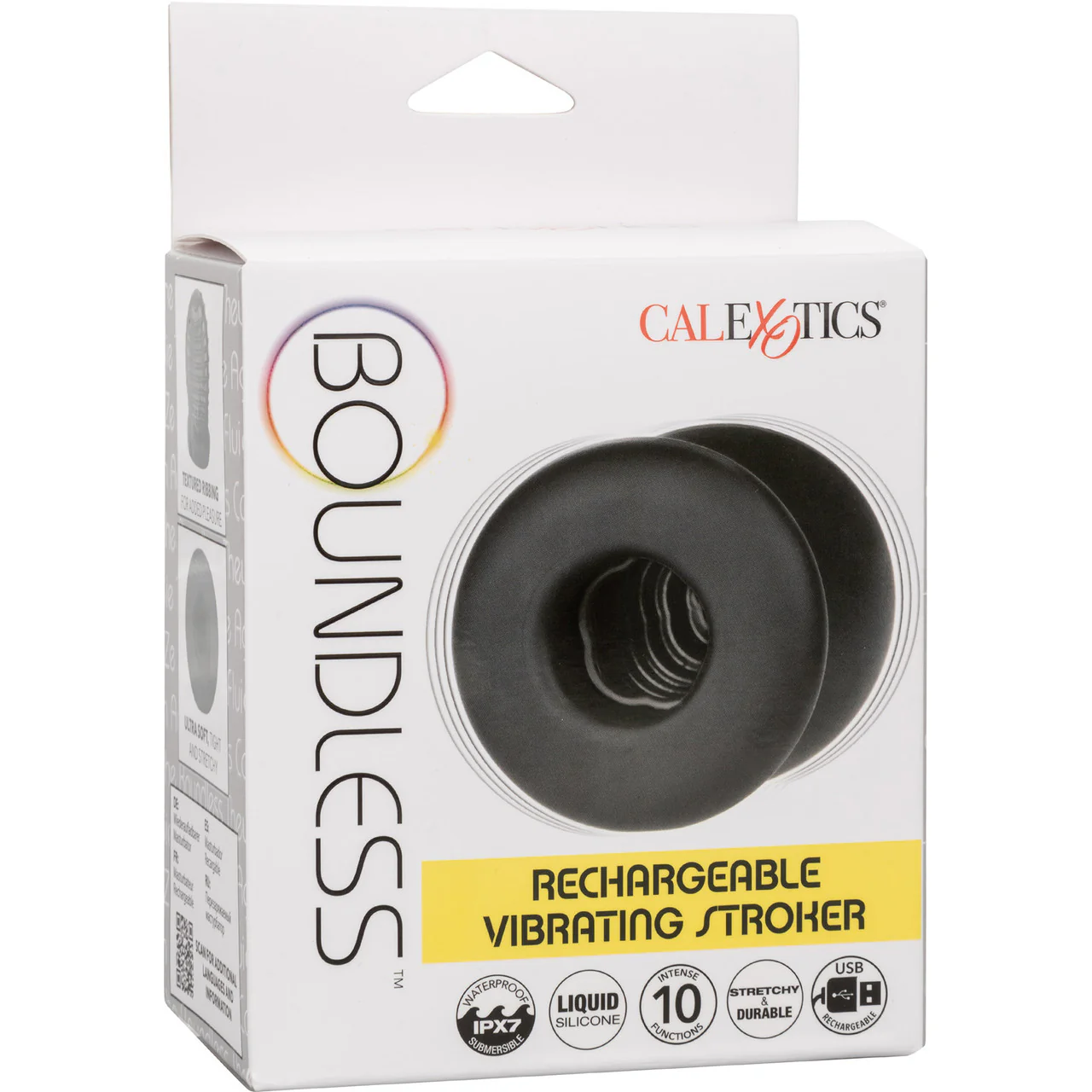 Boundless Rechargeable Waterproof Silicone Vibrating Trans Masc Stroker 2.75" By CalExotics - Black - Image 11