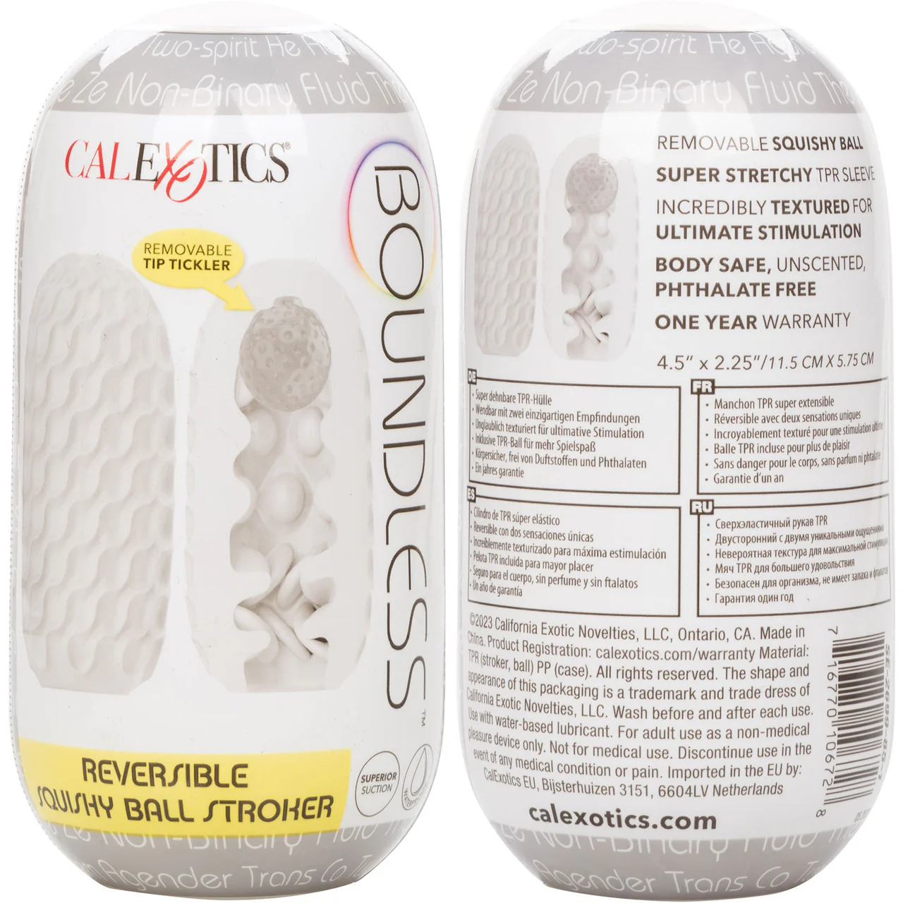 Boundless Reversible Squishy Ball Stroker Penis Masturbator By CalExotics - Smoke - Image 16
