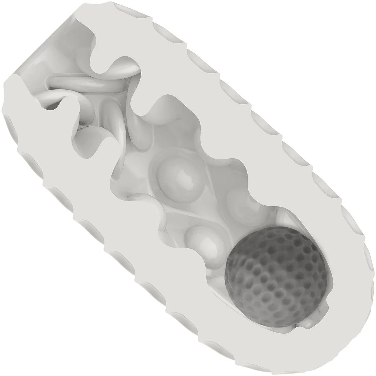 Boundless Reversible Squishy Ball Stroker Penis Masturbator By CalExotics - Smoke - Image 3
