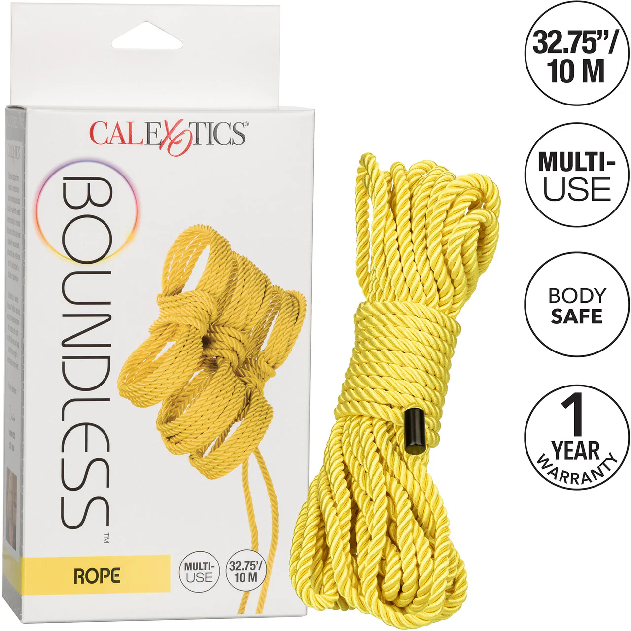 Boundless Rope by CalExotics 32.75' - Yellow - Image 4