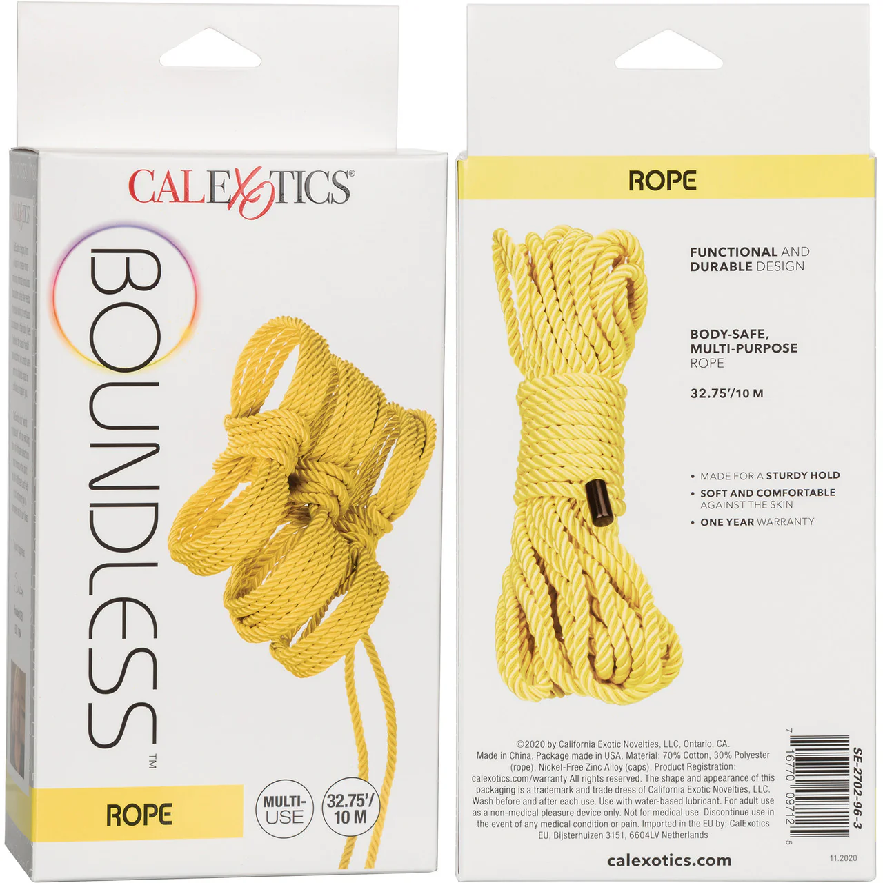Boundless Rope by CalExotics 32.75' - Yellow - Image 5