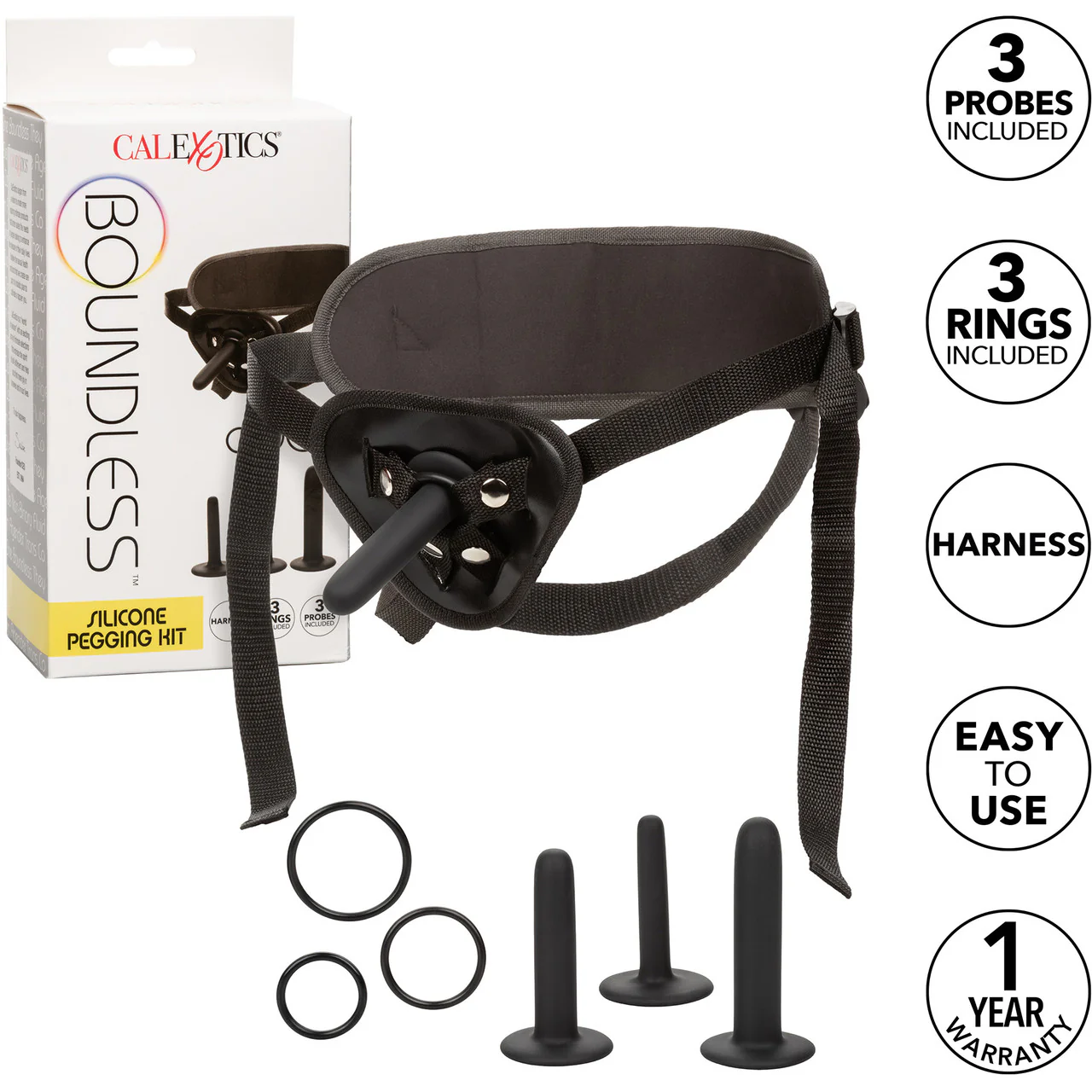 Boundless Silicone Pegging Kit With 3 Probes & 3 Rings By CalExotics - Image 13