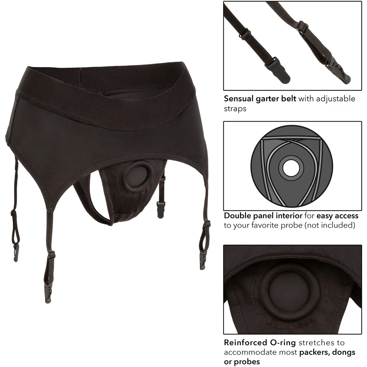Boundless Thong With Garter Strap-On Harness By CalExotics - 2 X-Large / 3 X-Large - Image 4