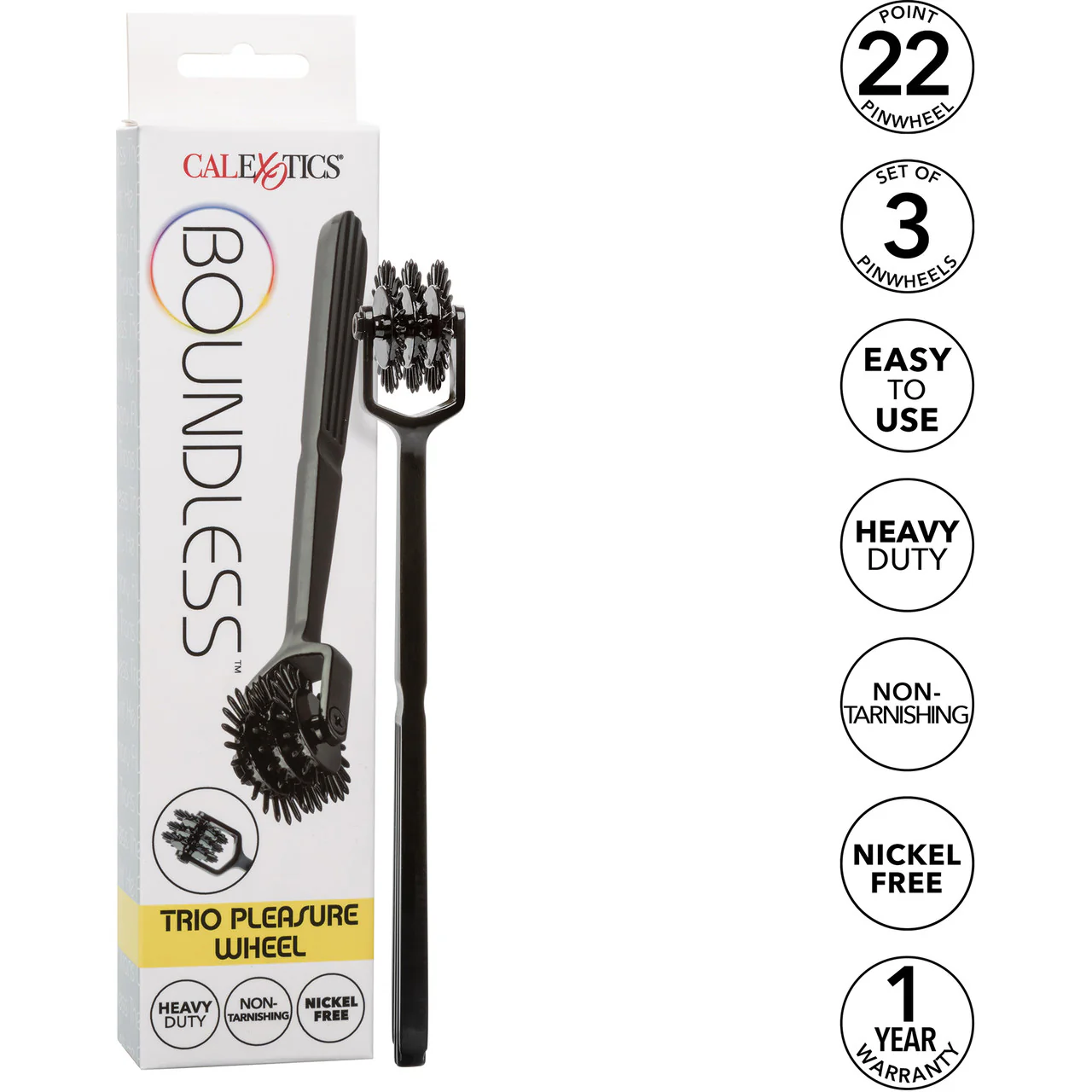 Boundless Trio Pleasure Wheel 22 Point Nickle-Free Alloy Pinwheel By CalExotics - Black - Image 5